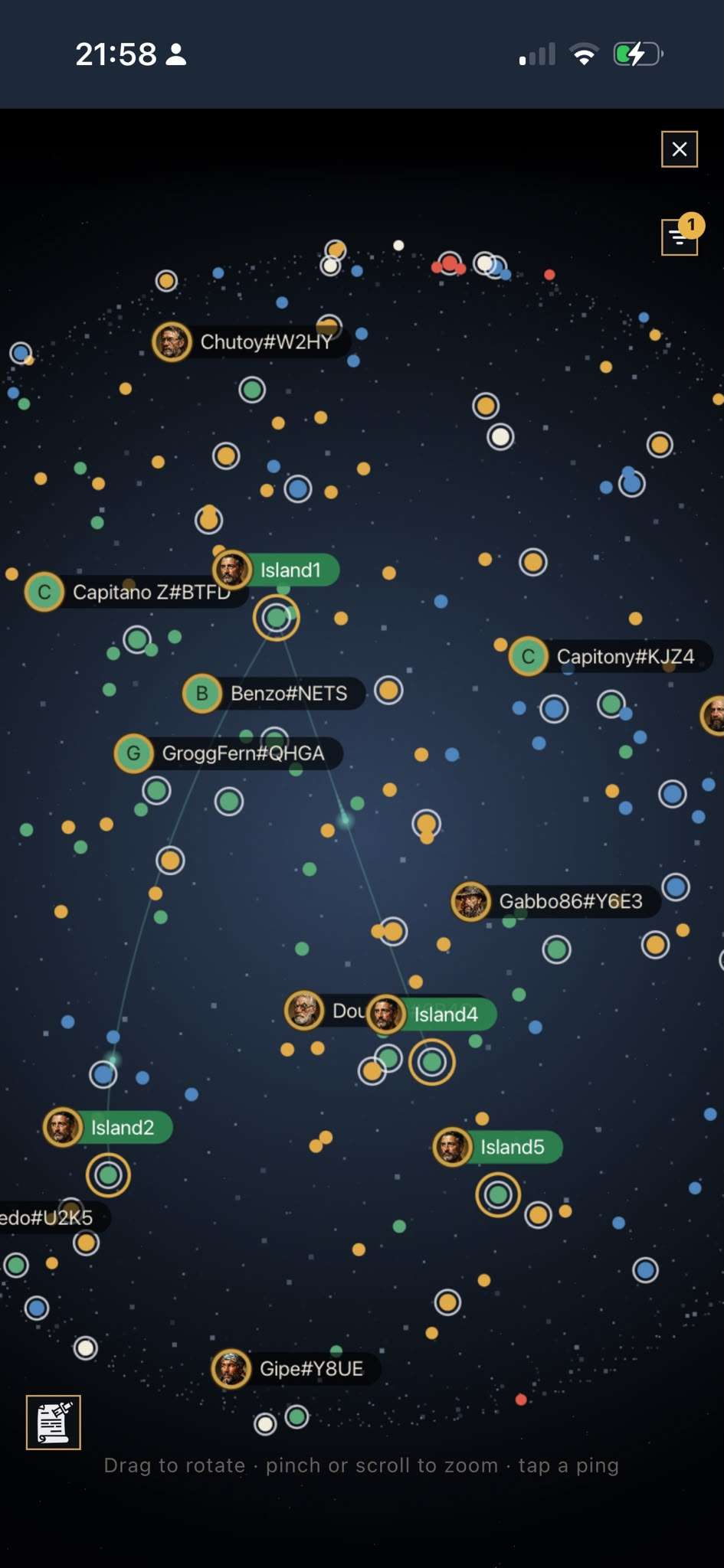 Schermata reale dal telefono: la stessa vista in verticale